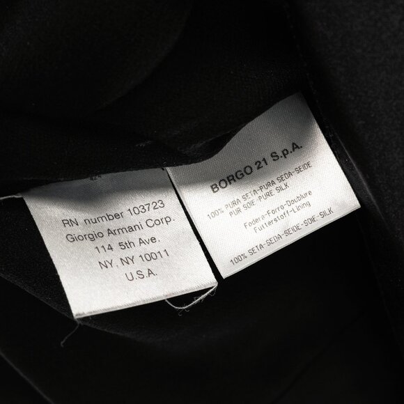 Giorgio Armani Black Silk Taffeta Draped Top - Picture 8 of 9